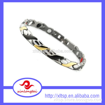 Fashion Gold black plating Magnet Germanium Titanium Bracelet